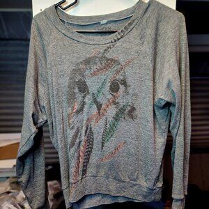 Heavy Rotation Boho Bird Sketch Gray Long Sleeve Tee